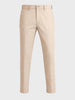 Men's Beige Slim Fit Solid Casual Chinos