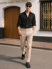 Men's Beige Slim Fit Solid Casual Chinos