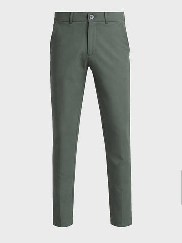 Men's Green Slim Fit Solid Casual Chinos