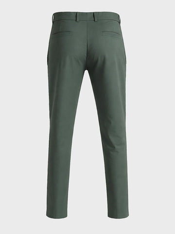 Men's Green Slim Fit Solid Casual Chinos