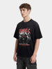 Men's Black Relaxed Fit Graphic Printed 240 GSM Street Wear T-Shirt