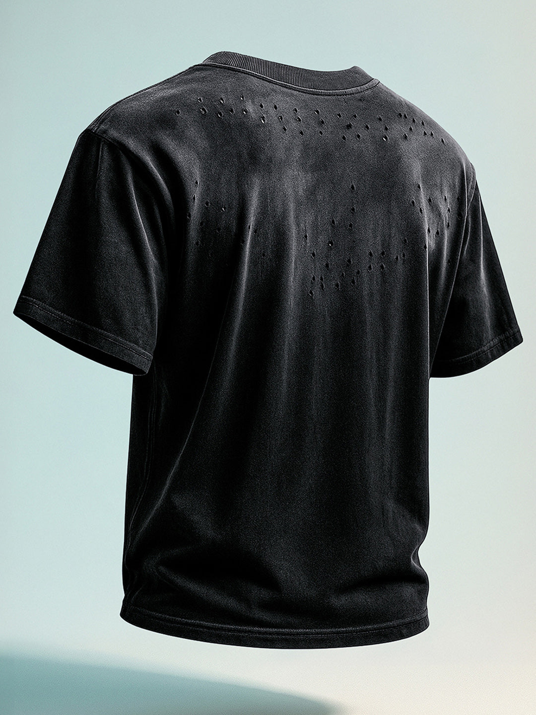 Men's Black Relaxed Fit Graphic Printed 240 GSM Street Wear T-Shirt