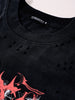 Men's Black Relaxed Fit Graphic Printed 240 GSM Street Wear T-Shirt