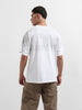 Men's White Relaxed Fit Graphic Printed 240 GSM Street Wear T-Shirt