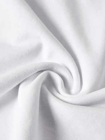 Men's White Relaxed Fit Graphic Printed 240 GSM Street Wear T-Shirt