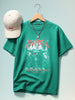 Men's Green Relaxed Fit Graphic Printed 240 GSM Street Wear T-Shirt