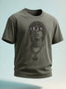 Men's Grey Relaxed Fit Graphic Printed 240 GSM Street Wear T-Shirt