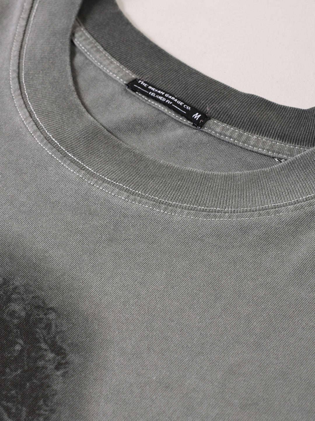 Men's Grey Relaxed Fit Graphic Printed 240 GSM Street Wear T-Shirt