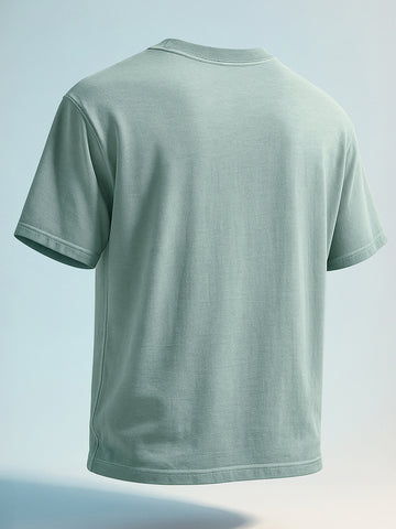 Men's Green Relaxed Fit Graphic Printed 240 GSM Street Wear T-Shirt