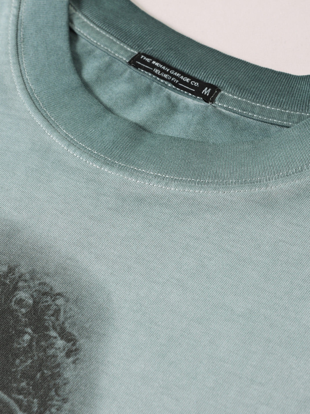 Men's Green Relaxed Fit Graphic Street Wear T-Shirt