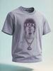 Men's Purple Relaxed Fit Graphic Printed 240 GSM Street Wear T-Shirt