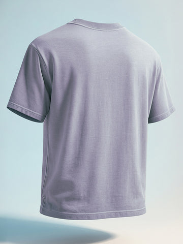 Men's Purple Relaxed Fit Graphic Printed 240 GSM Street Wear T-Shirt