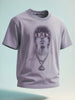 Men's Purple Relaxed Fit Graphic Printed 240 GSM Street Wear T-Shirt
