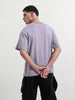 Men's Purple Relaxed Fit Graphic Street Wear T-Shirt