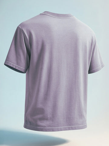 Men's Purple Relaxed Fit Graphic Printed 240 GSM Street Wear T-Shirt