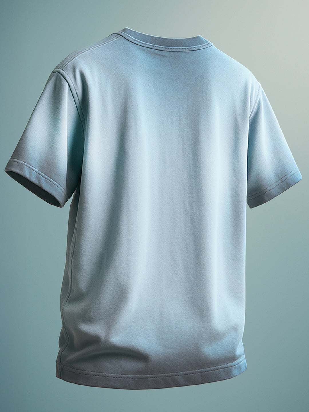 Men's Blue Relaxed Fit Graphic Printed 240 GSM Street Wear T-Shirt