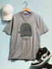 Men's Grey Relaxed Fit Graphic Printed 240 GSM Street Wear T-Shirt