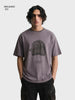 Men's Purple Relaxed Fit Graphic Printed 240 GSM Street Wear T-Shirt