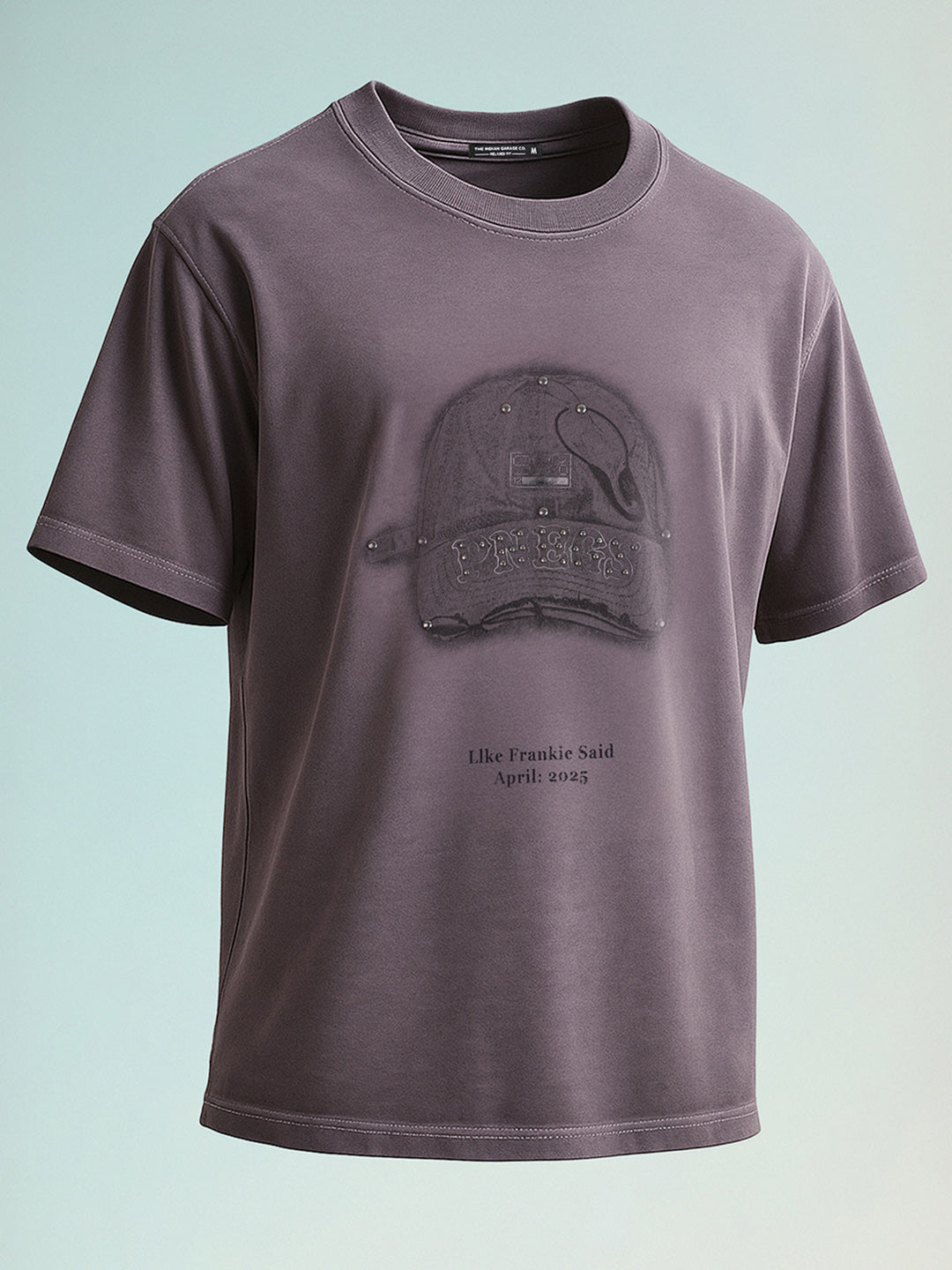 Men's Purple Relaxed Fit Graphic Printed 240 GSM Street Wear T-Shirt