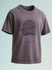 Men's Purple Relaxed Fit Graphic Printed 240 GSM Street Wear T-Shirt