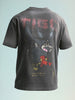 Men's Grey Relaxed Fit Graphic Printed 240 GSM Street Wear T-Shirt