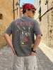 Men's Grey Relaxed Fit Graphic Printed 240 GSM Street Wear T-Shirt