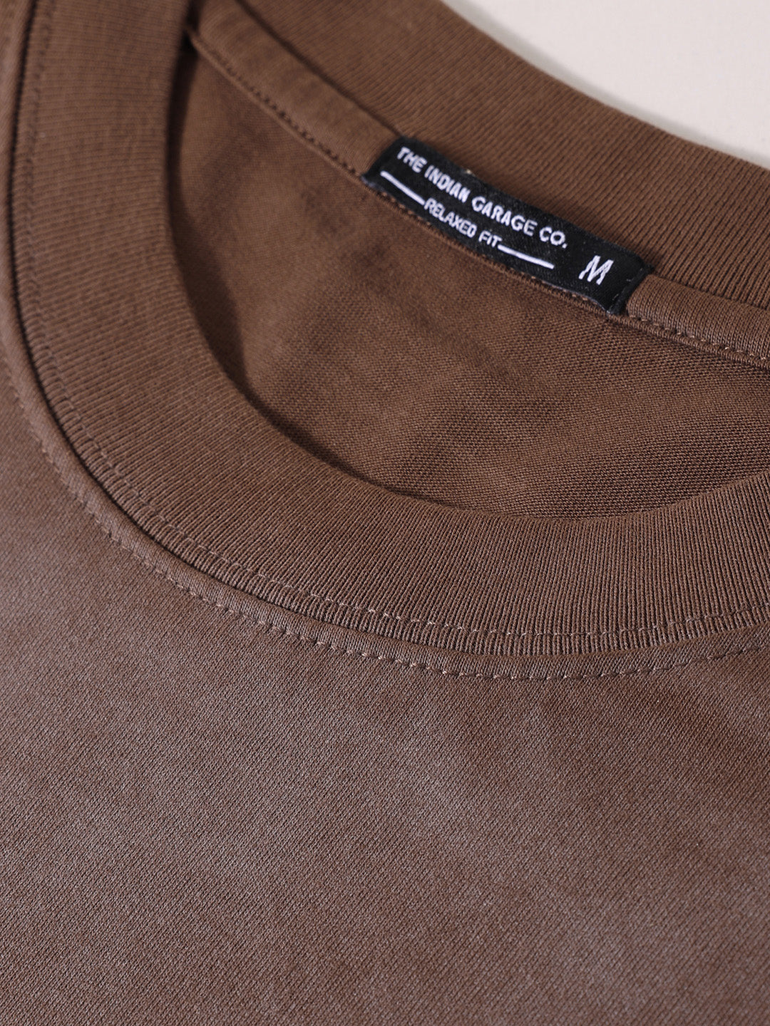 Men's Brown Relaxed Fit Graphic Street Wear T-Shirt