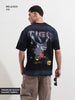Men's Black Relaxed Fit Graphic Street Wear T-Shirt