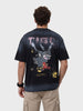 Men's Black Relaxed Fit Graphic Printed 240 GSM Street Wear T-Shirt