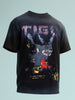 Men's Black Relaxed Fit Graphic Printed 240 GSM Street Wear T-Shirt