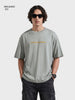 Men's Grey Relaxed Fit Graphic Printed 240 GSM Street Wear T-Shirt