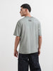 Men's Grey Relaxed Fit Graphic Street Wear T-Shirt