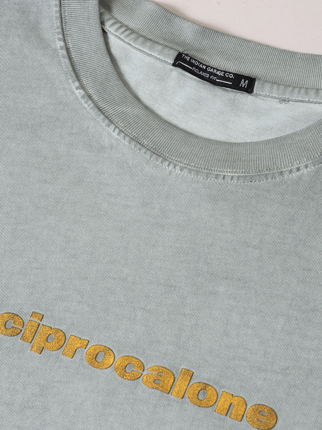 Men's Grey Relaxed Fit Graphic Printed 240 GSM Street Wear T-Shirt