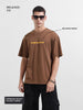 Men's Brown Relaxed Fit Graphic Printed 240 GSM Street Wear T-Shirt