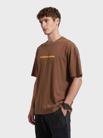 Men's Brown Relaxed Fit Graphic Printed 240 GSM Street Wear T-Shirt