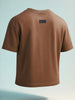 Men's Brown Relaxed Fit Graphic Printed 240 GSM Street Wear T-Shirt