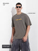 Men's Grey Relaxed Fit Graphic Printed 240 GSM Street Wear T-Shirt