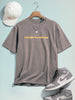 Men's Grey Relaxed Fit Graphic Printed 240 GSM Street Wear T-Shirt