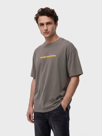 Men's Grey Relaxed Fit Graphic Printed 240 GSM Street Wear T-Shirt