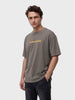 Men's Grey Relaxed Fit Graphic Printed 240 GSM Street Wear T-Shirt