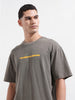 Men's Grey Relaxed Fit Graphic Street Wear T-Shirt