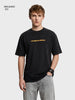 Men's Black Relaxed Fit Graphic Printed 240 GSM Street Wear T-Shirt