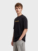 Men's Black Relaxed Fit Graphic Printed 240 GSM Street Wear T-Shirt