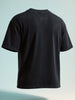 Men's Black Relaxed Fit Graphic Printed 240 GSM Street Wear T-Shirt