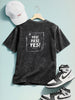 Men's Black Relaxed Fit Graphic Printed 240 GSM Street Wear T-Shirt