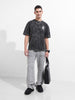 Men's Black Relaxed Fit Graphic Street Wear T-Shirt