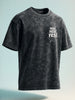Men's Black Relaxed Fit Graphic Printed 240 GSM Street Wear T-Shirt