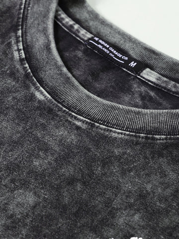Men's Black Relaxed Fit Graphic Street Wear T-Shirt
