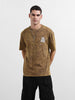 Men's Yellow Relaxed Fit Graphic Street Wear T-Shirt