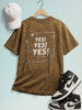 Men's Yellow Relaxed Fit Graphic Printed 240 GSM Street Wear T-Shirt
